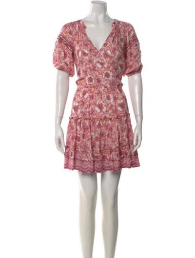 Pre-owned Poupette St Barth Floral Print Mini Dress In Pink