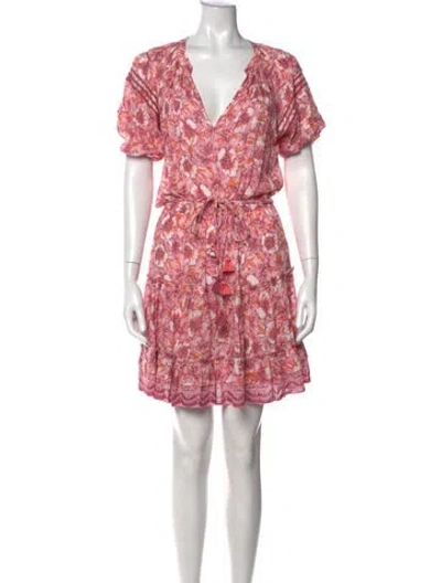 Pre-owned Poupette St Barth Floral Print Mini Dress In Pink