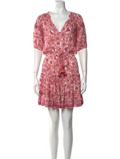 Pre-owned Poupette St Barth Floral Print Mini Dress In Pink