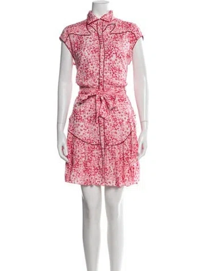Pre-owned Poupette St Barth Floral Print Mini Dress In Pink