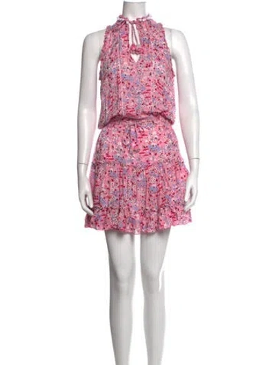 Pre-owned Poupette St Barth Floral Print Mini Dress In Pink