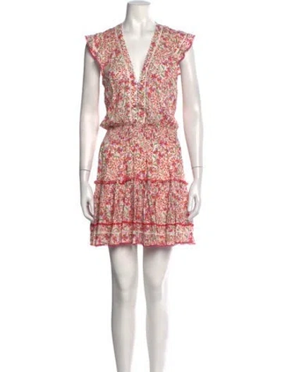 Pre-owned Poupette St Barth Floral Print Mini Dress In Pink