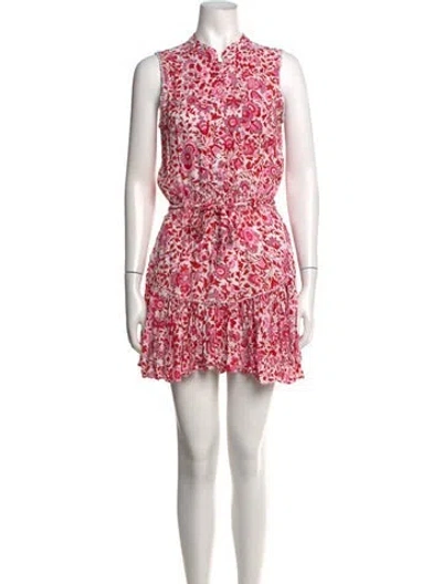 Pre-owned Poupette St Barth Floral Print Mini Dress In Pink