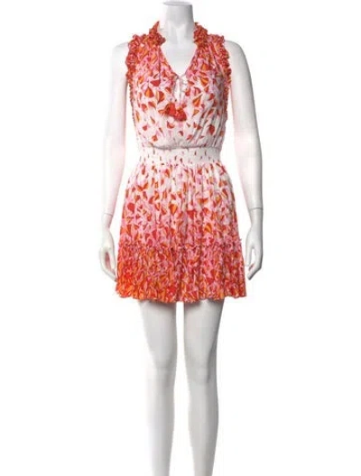 Pre-owned Poupette St Barth Floral Print Mini Dress In Pink