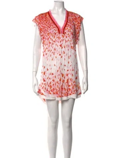 Pre-owned Poupette St Barth Floral Print Mini Dress In Pink