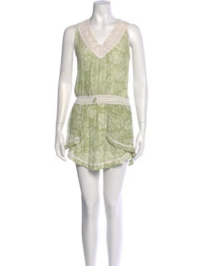 Pre-owned Poupette St Barth Floral Print Mini Dress In Purple