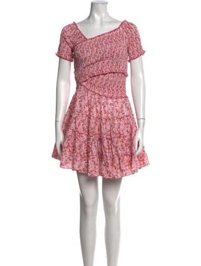 Pre-owned Poupette St Barth Floral Print Mini Dress In Red