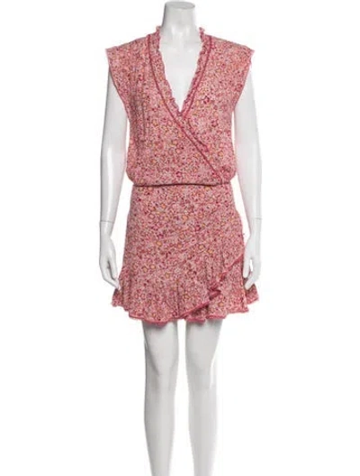 Pre-owned Poupette St Barth Floral Print Mini Dress In White