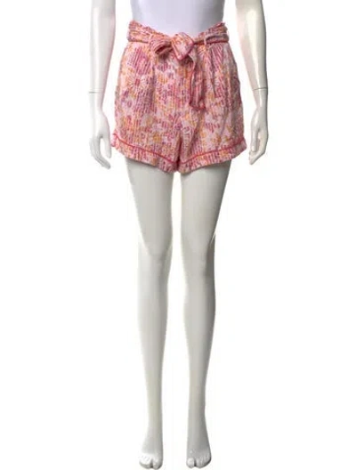 Pre-owned Poupette St Barth Floral Print Mini Shorts In Blue