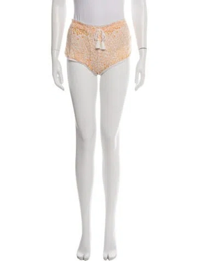 Pre-owned Poupette St Barth Floral Print Mini Shorts In Neutral
