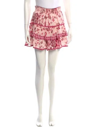 Pre-owned Poupette St Barth Floral Print Mini Shorts In Pink