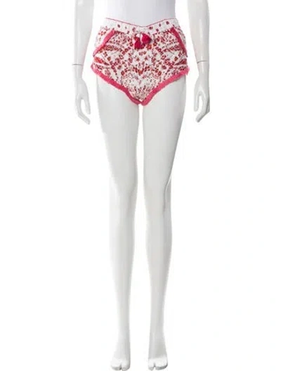 Pre-owned Poupette St Barth Floral Print Mini Shorts In Pink