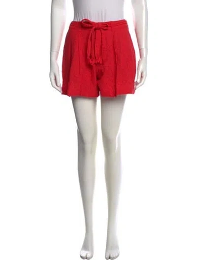 Pre-owned Poupette St Barth Floral Print Mini Shorts In Red