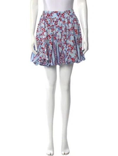 Pre-owned Poupette St Barth Floral Print Mini Skirt In Black