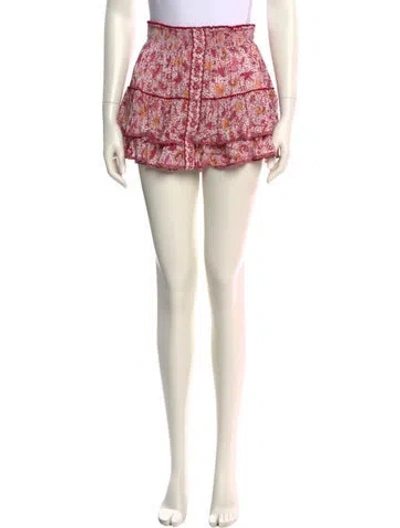 Pre-owned Poupette St Barth Floral Print Mini Skirt In Multi