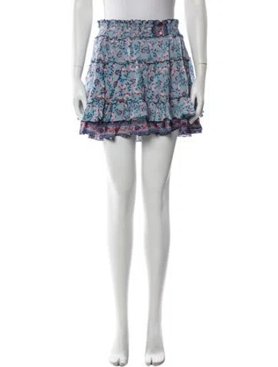 Pre-owned Poupette St Barth Floral Print Mini Skirt In Multi