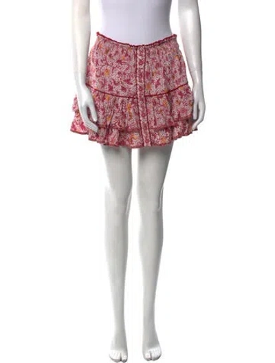 Pre-owned Poupette St Barth Floral Print Mini Skirt In Pink