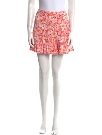 Pre-owned Poupette St Barth Floral Print Mini Skirt In Pink