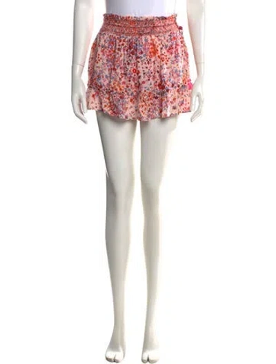 Pre-owned Poupette St Barth Floral Print Mini Skirt In Pink