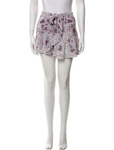 Pre-owned Poupette St Barth Floral Print Mini Skirt In Red