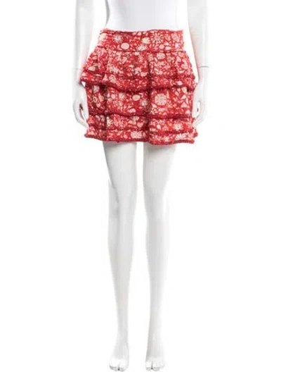 Pre-owned Poupette St Barth Floral Print Mini Skirt In White