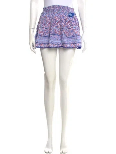 Pre-owned Poupette St Barth Floral Print Mini Skirt In Yellow