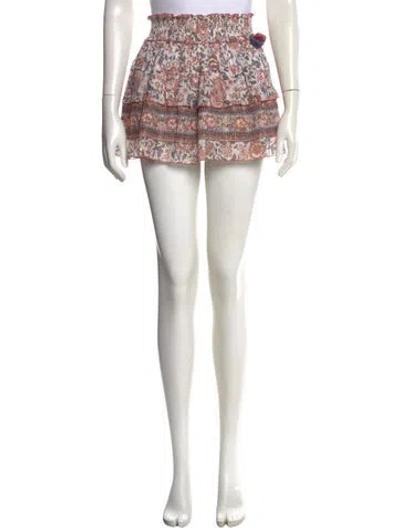 Pre-owned Poupette St Barth Floral Print Mini Skirt In Yellow