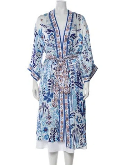 Pre-owned Poupette St Barth Floral Print Robe In Multi