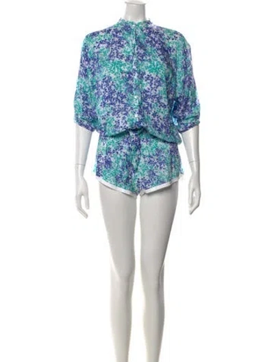 Pre-owned Poupette St Barth Floral Print Romper In White