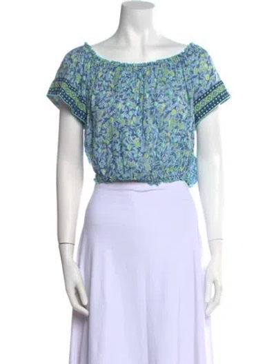 Pre-owned Poupette St Barth Floral Print Skirt Set In Blue
