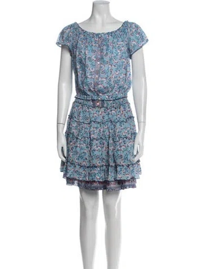Pre-owned Poupette St Barth Floral Print Skirt Set In Blue