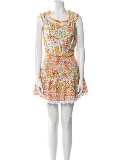 Pre-owned Poupette St Barth Floral Print Skirt Set W/ Tags In Pink