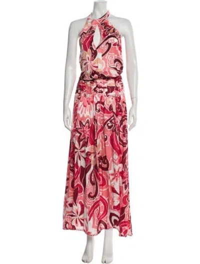 Pre-owned Poupette St Barth Floral Print Skirt Set W/ Tags In Pink