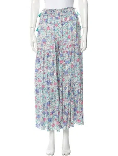 Pre-owned Poupette St Barth Floral Print Wide Leg Pants In Multi