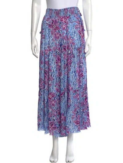Pre-owned Poupette St Barth Floral Print Wide Leg Pants W/ Tags In Multicolor
