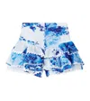 Poupette St Barth Floral Ruffled Tiered Cotton Shorts