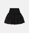 Poupette St Barth Galia Broderie Anglaise Cotton Miniskirt In Schwarz