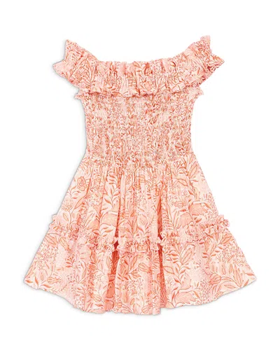Poupette St Barth Girls' Amber Mini Dress - Little Kid, Big Kid In Orange
