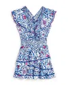 Poupette St Barth Girls' Carol Mini Dress - Little Kid, Big Kid In Blue Wings