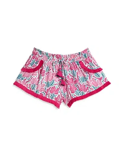 Poupette St Barth Girls' Pink Kaktus Printed Shorts - Little Kid, Big Kid