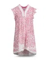 Poupette St Barth Girls' Sasha Asymmetric Mini Dress - Little Kid, Big Kid In Pink