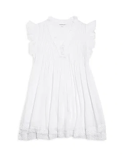 Poupette St Barth Girls' Sasha V Neck Mini Dress - Little Kid, Big Kid In White