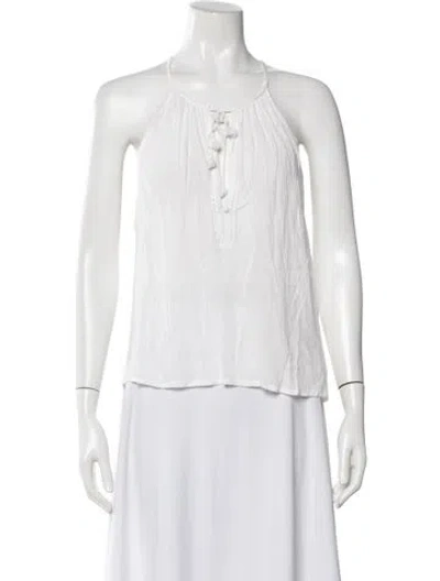 Pre-owned Poupette St Barth Halterneck Sleeveless Blouse In White