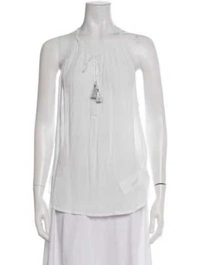 Pre-owned Poupette St Barth Halterneck Sleeveless Top In White