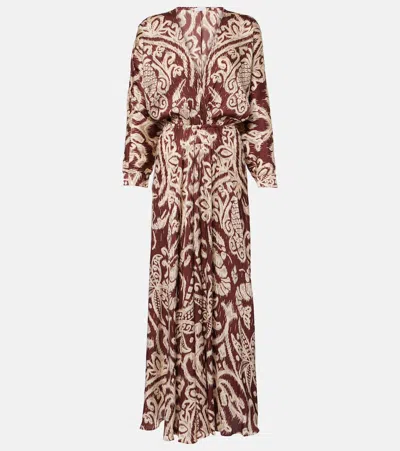 Poupette St Barth Ilona Printed Maxi Dress In Brown