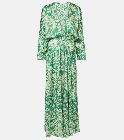 Poupette St Barth Ilona Printed Maxi Dress In Green