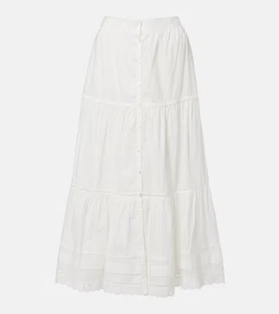 Poupette St Barth Ines Broderie Anglaise Maxi Skirt In White