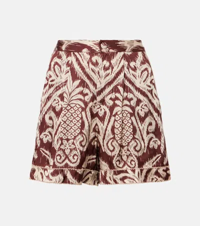 Poupette St Barth Isabelle Printed Shorts In Brown