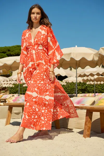 Poupette St Barth Kaftan Sol In Orange