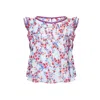 Poupette St Barth Kids Amber Top Blue Kookoo Bird In Multi